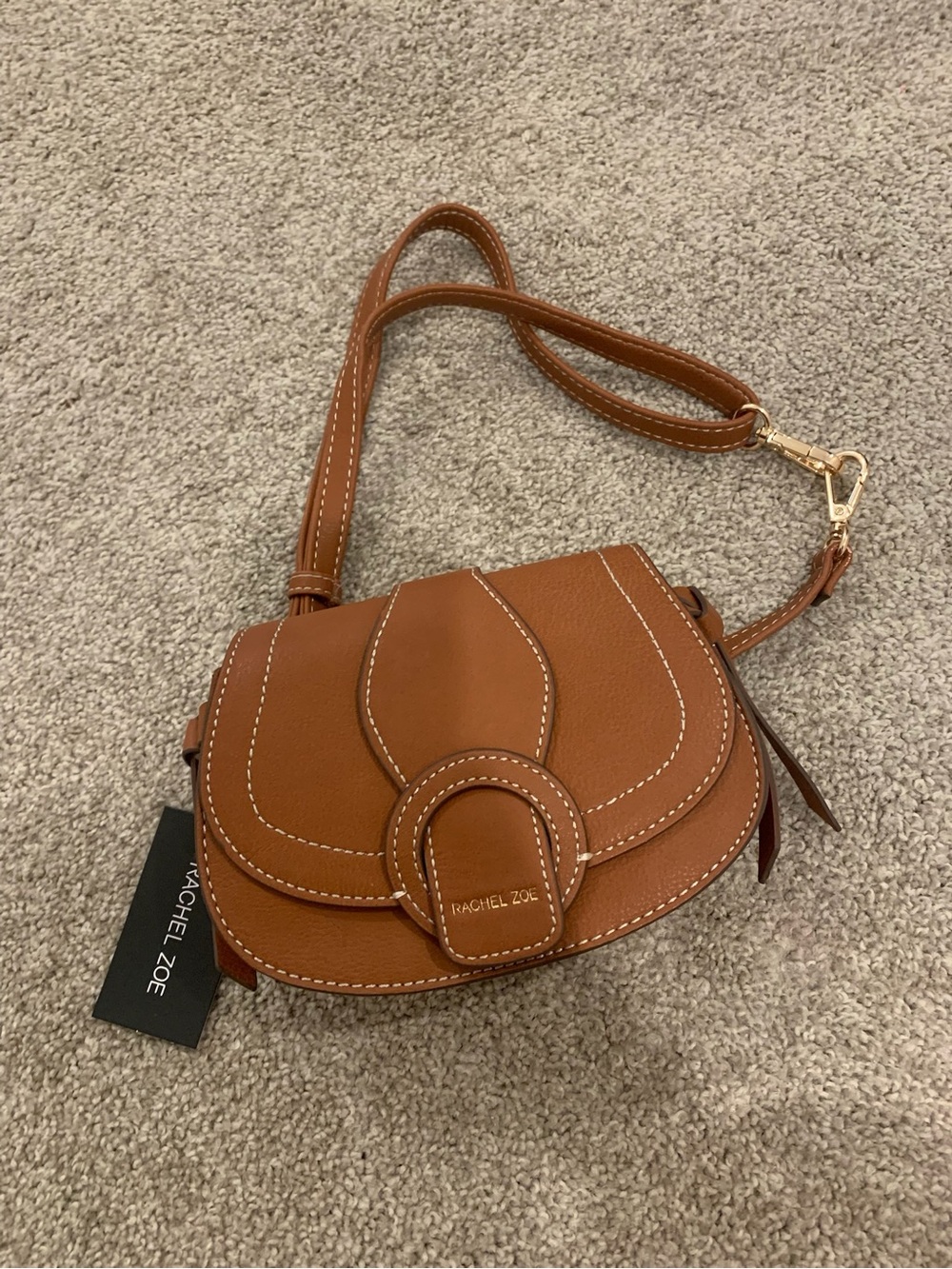 Rachel Zoe Edessi Brown Vegan Faux Leather Western Crossbody Bag NWT